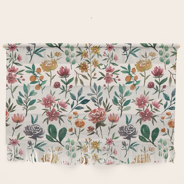 Colorful Watercolor Flowers Wall Hanging Gallery Image 1