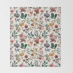 Colorful Watercolor Flowers Throw Blanket Gallery Image 2