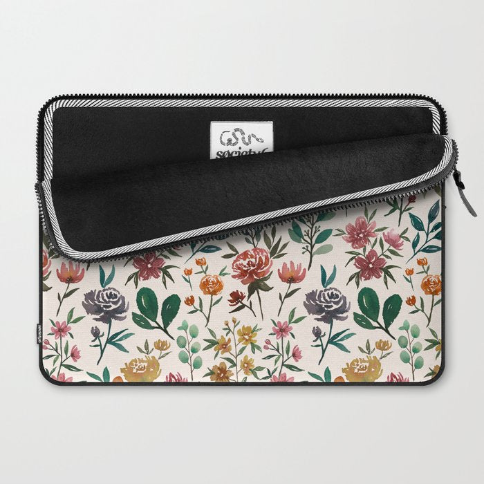Colorful Watercolor Flowers Laptop Sleeve Gallery Image 2