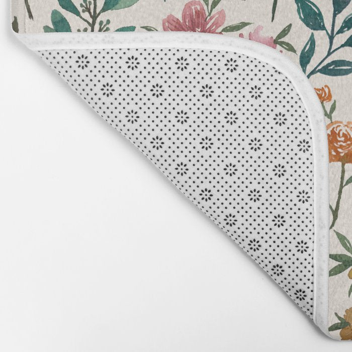 Colorful Watercolor Flowers Bath Mat Gallery Image 2