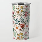 Colorful Watercolor Flowers Travel Mug Gallery Image 1