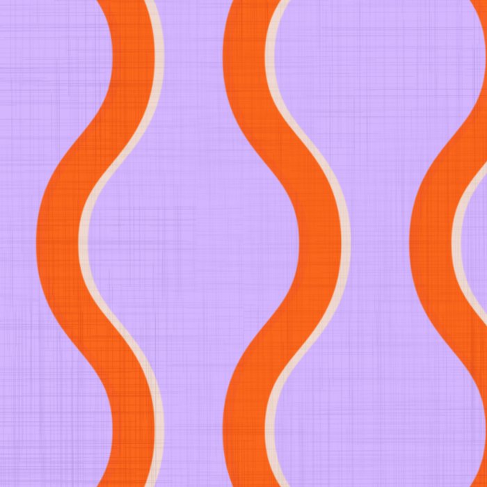 Wavy Lines Tangerine Orange, Lavender Purple, Bold Retro Modern Home Decor Coffee Mug Gallery Image 2