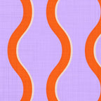 Wavy Lines Tangerine Orange, Lavender Purple, Bold Retro Modern Home Decor Coffee Mug Gallery Image 2