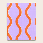 Wavy Lines Tangerine Orange, Lavender Purple, Bold Retro Modern Home Decor Notebook Gallery Image 4