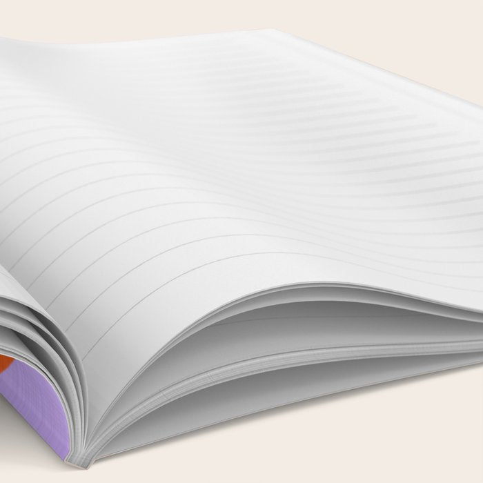 Wavy Lines Tangerine Orange, Lavender Purple, Bold Retro Modern Home Decor Notebook Gallery Image 2