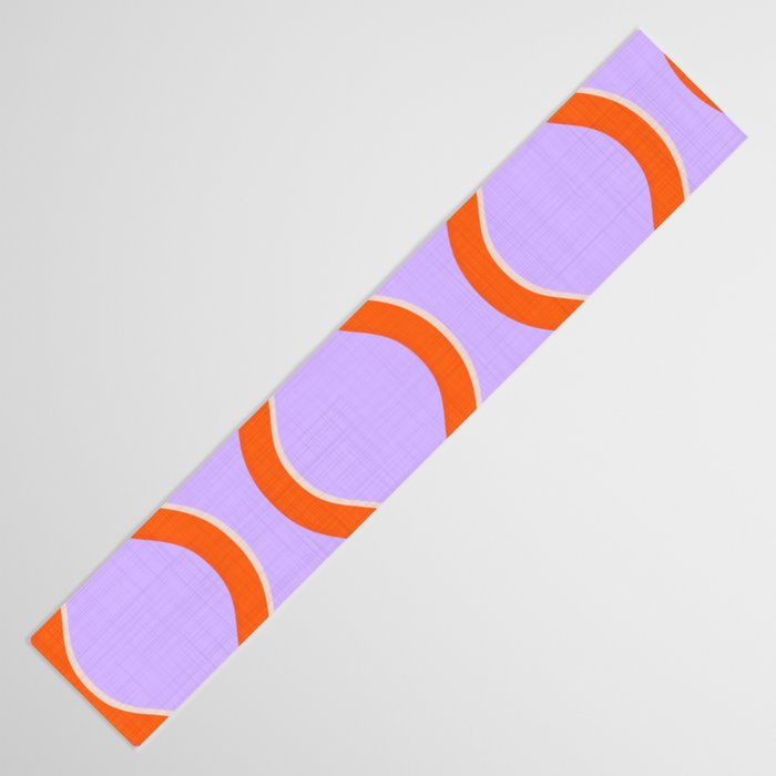 Wavy Lines Tangerine Orange, Lavender Purple, Bold Retro Modern Home Decor Table Runner Gallery Image 3