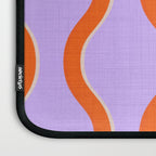 Wavy Lines Tangerine Orange, Lavender Purple, Bold Retro Modern Home Decor Laptop Sleeve Gallery Image 3