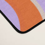 Wavy Lines Tangerine Orange, Lavender Purple, Bold Retro Modern Home Decor Desk Mat Gallery Image 4