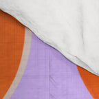 Wavy Lines Tangerine Orange, Lavender Purple, Bold Retro Modern Home Decor Comforter Gallery Image 4