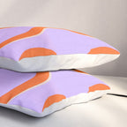 Wavy Lines Tangerine Orange, Lavender Purple, Bold Retro Modern Home Decor Pillow Sham Gallery Image 3