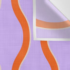 Wavy Lines Tangerine Orange, Lavender Purple, Bold Retro Modern Home Decor Wall Tapestry Gallery Image 3