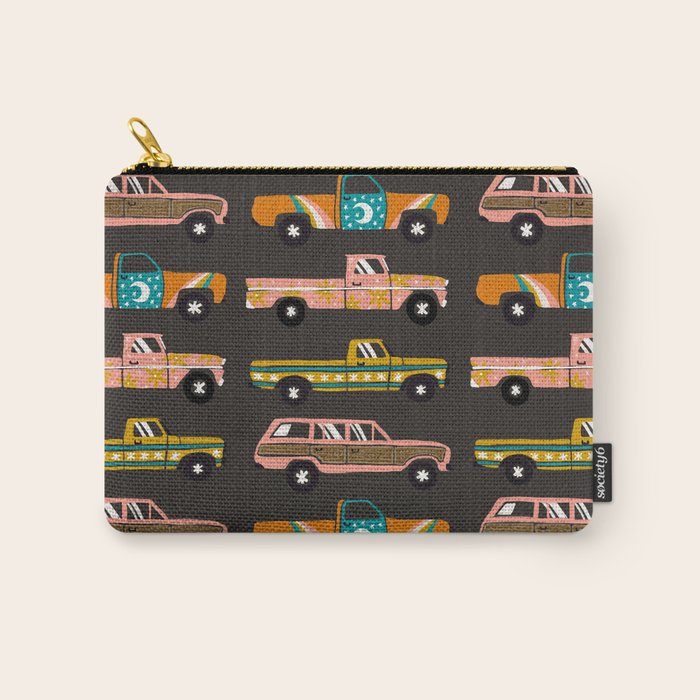 Retro Roads - Charcoal Carry All Pouch Gallery Image 1