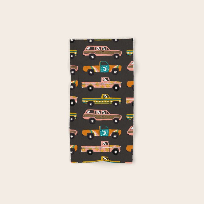 Retro Roads - Charcoal Bath Towel Gallery Image 1