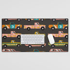 Retro Roads - Charcoal Desk Mat Gallery Image 1