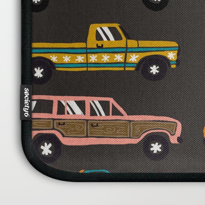 Retro Roads - Charcoal Laptop Sleeve Gallery Image 3