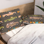 Retro Roads - Charcoal Pillow Sham Gallery Image 2