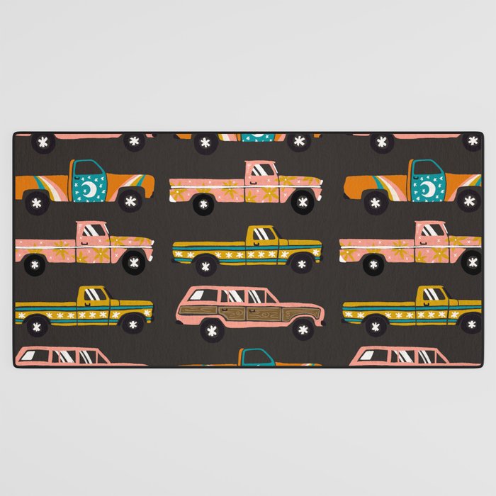 Retro Roads - Charcoal Desk Mat Gallery Image 3