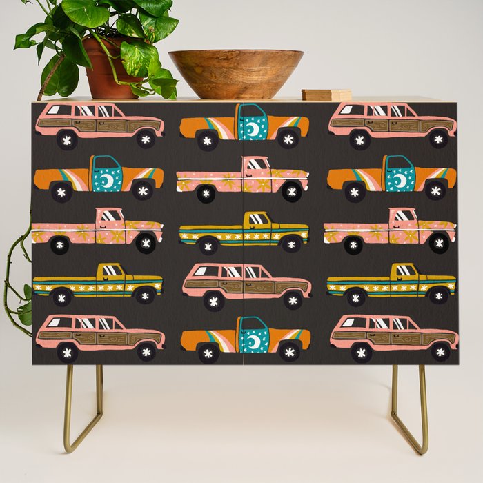 Retro Roads - Charcoal Credenza Gallery Image 1