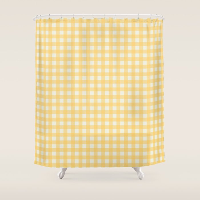 Sunny yellow gingham Shower Curtain Gallery Image 1