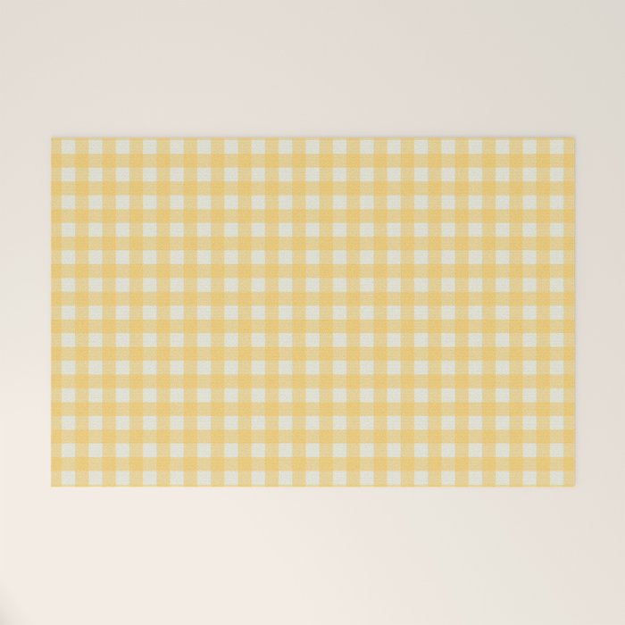 Sunny yellow gingham Welcome Mat Gallery Image 1