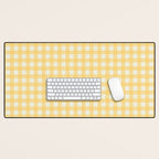 Sunny yellow gingham Desk Mat Gallery Image 1