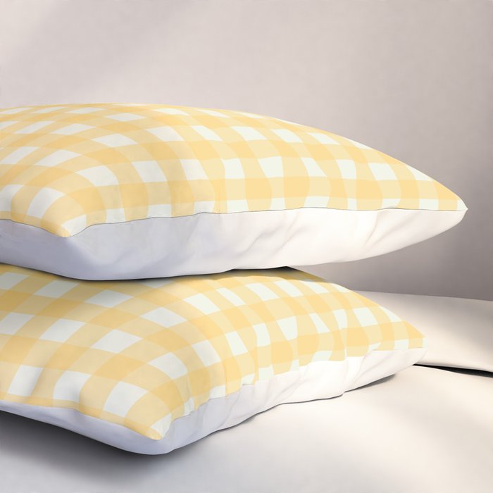 Sunny yellow gingham Pillow Sham Gallery Image 3