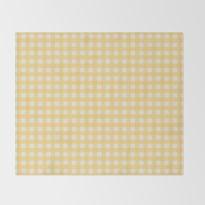 Sunny yellow gingham Throw Blanket Gallery Image 2