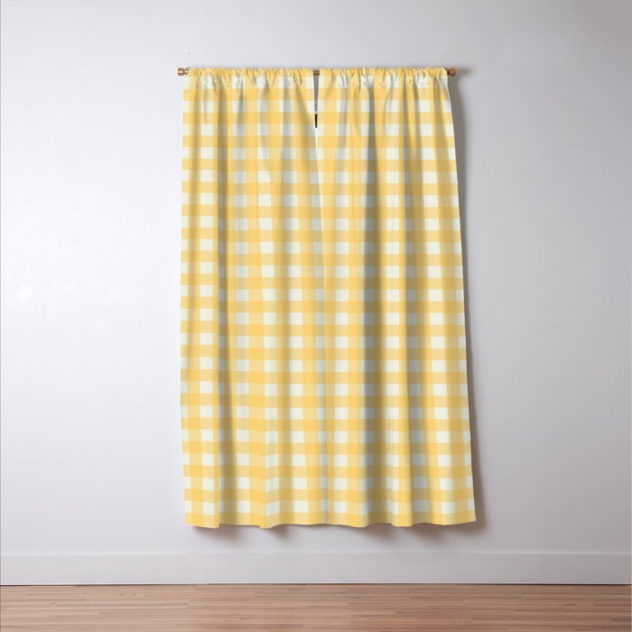 Sunny yellow gingham Window Curtain Gallery Image 3