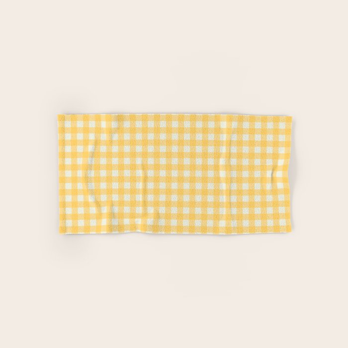 Sunny yellow gingham Bath Towel Gallery Image 1