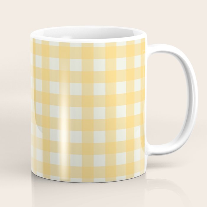 Sunny yellow gingham Coffee Mug Gallery Image 1