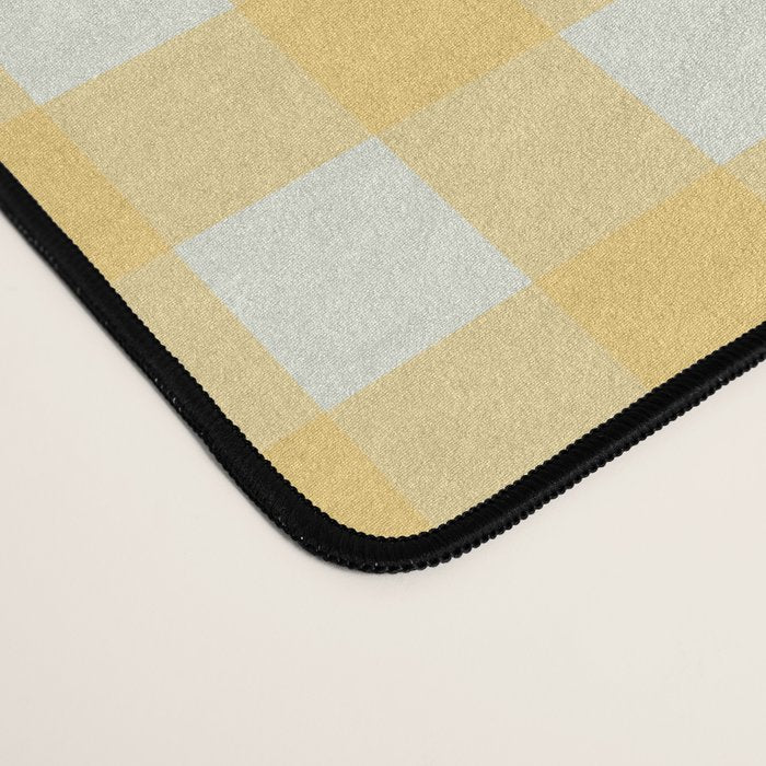 Sunny yellow gingham Desk Mat Gallery Image 4