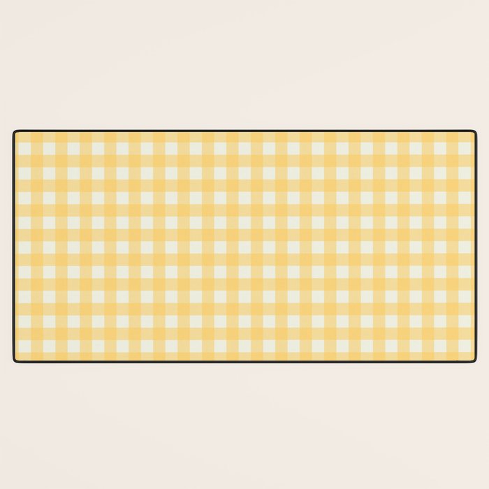 Sunny yellow gingham Desk Mat Gallery Image 3