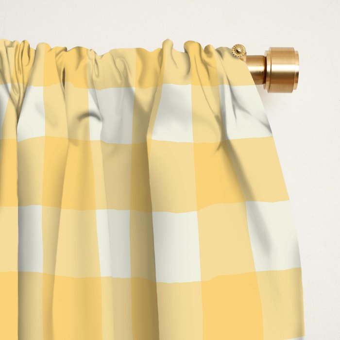 Sunny yellow gingham Window Curtain Gallery Image 2