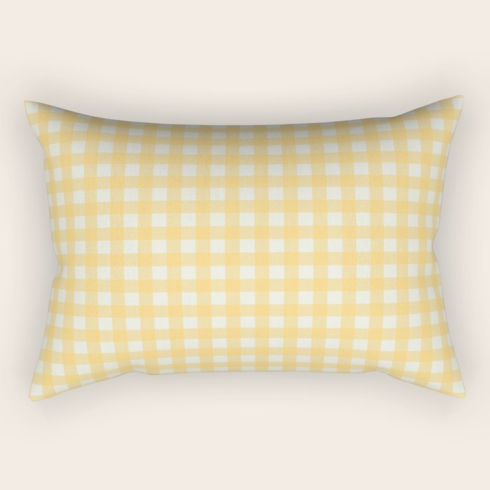 Sunny yellow gingham Rectangular Pillow Gallery Image 2