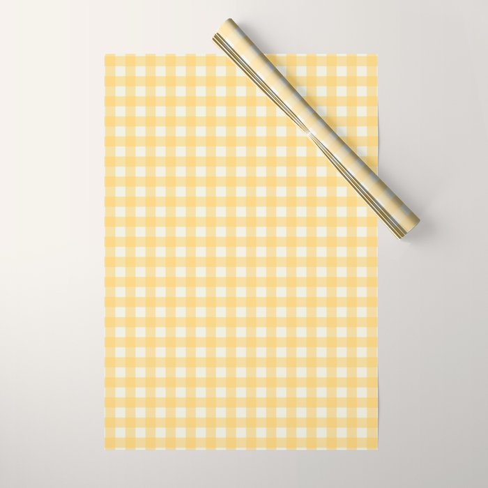 Sunny yellow gingham Wrapping Paper Gallery Image 1