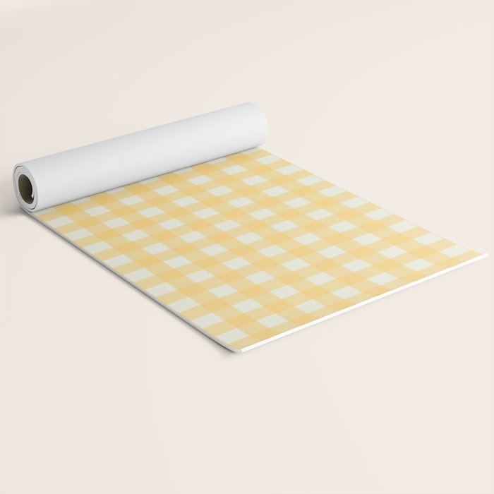 Sunny yellow gingham Yoga Mat Gallery Image 2