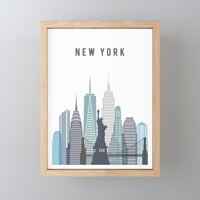 New York City NYC skyline buildings Mini Art Print Gallery Image 1