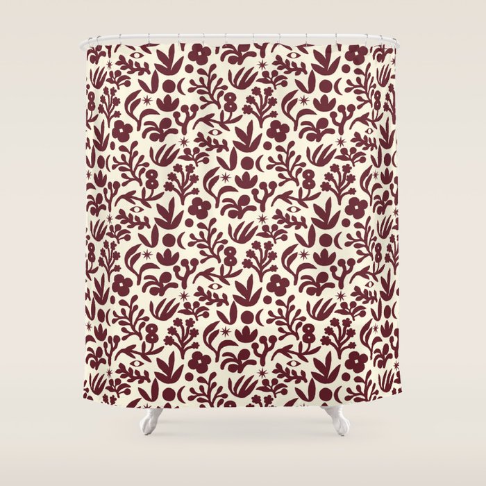 Floral shapes Pattern 01 Shower Curtain Gallery Image 1