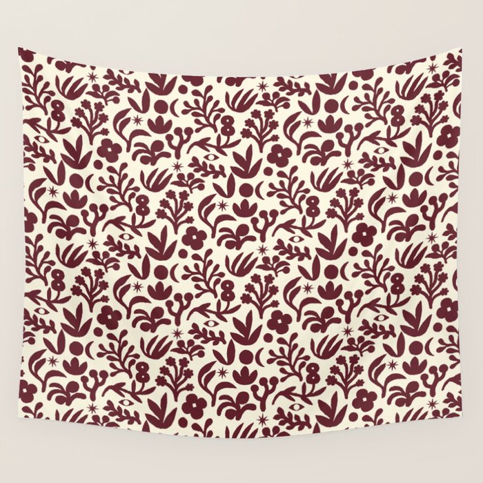 Floral shapes Pattern 01 Wall Tapestry Gallery Image 4