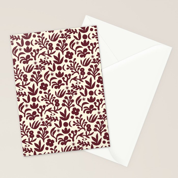 Floral shapes Pattern 01 Stationery Card Gallery Image 2