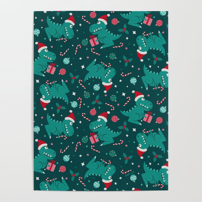 Christmas Dinosaurs Dinos Dinosaur Poster Gallery Image 4