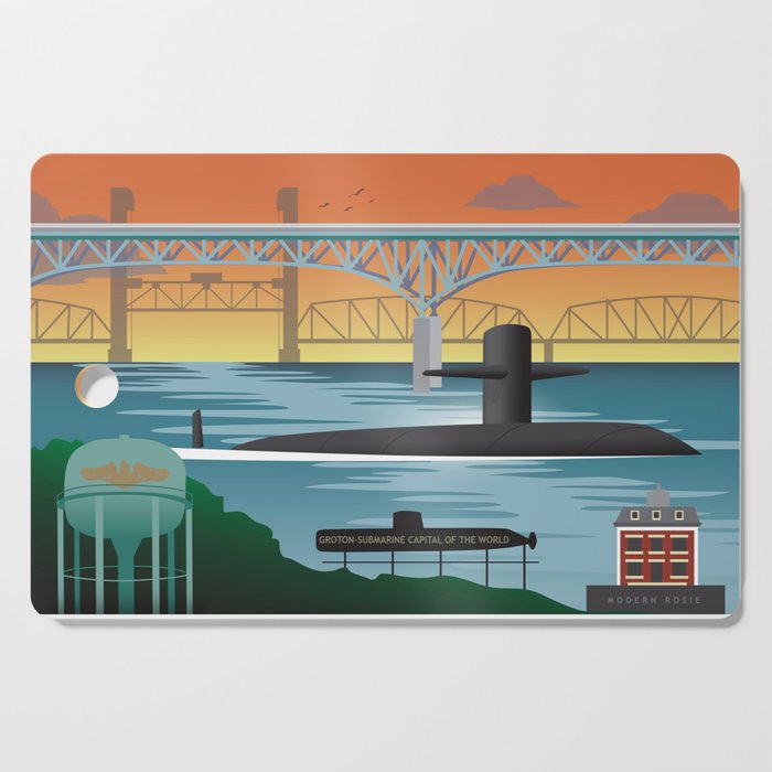 Groton, CT - Submarine Homeport Cutting Board Gallery Image 1