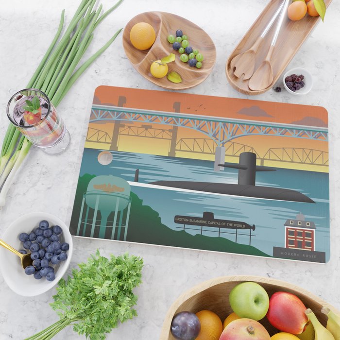 Groton, CT - Submarine Homeport Cutting Board Gallery Image 2