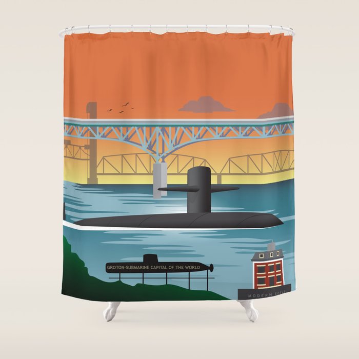 Groton, CT - Submarine Homeport Shower Curtain Gallery Image 1
