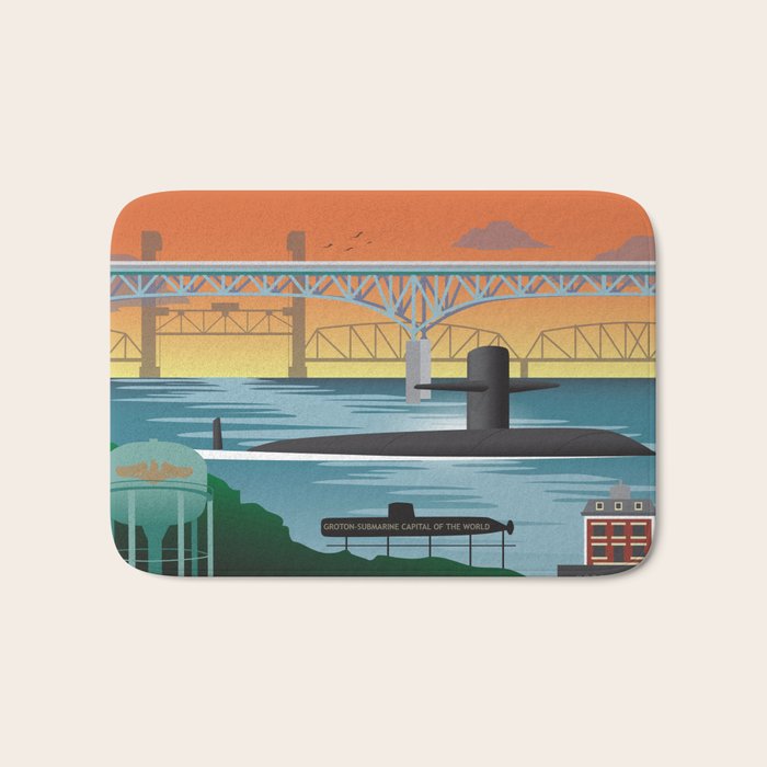 Groton, CT - Submarine Homeport Bath Mat Gallery Image 1