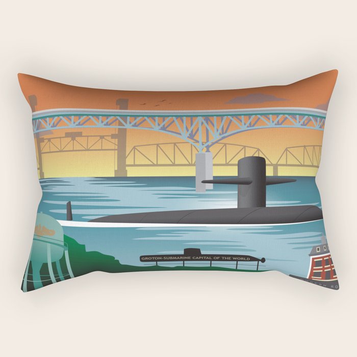 Groton, CT - Submarine Homeport Rectangular Pillow Gallery Image 2