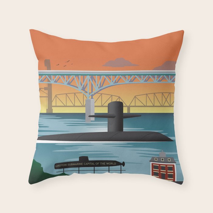 Groton, CT - Submarine Homeport Throw Pillow Gallery Image 6