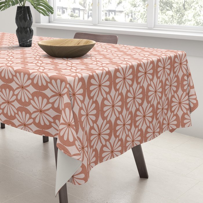 Solstice Boho Geometric Terra Cotta Blush Tablecloth Gallery Image 3