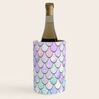 Cute Mermaid Pattern, Pink, Purple, Teal, Pastel Aesthetics Wine Chiller Gallery Image 1