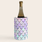Cute Mermaid Pattern, Pink, Purple, Teal, Pastel Aesthetics Wine Chiller Gallery Image 2